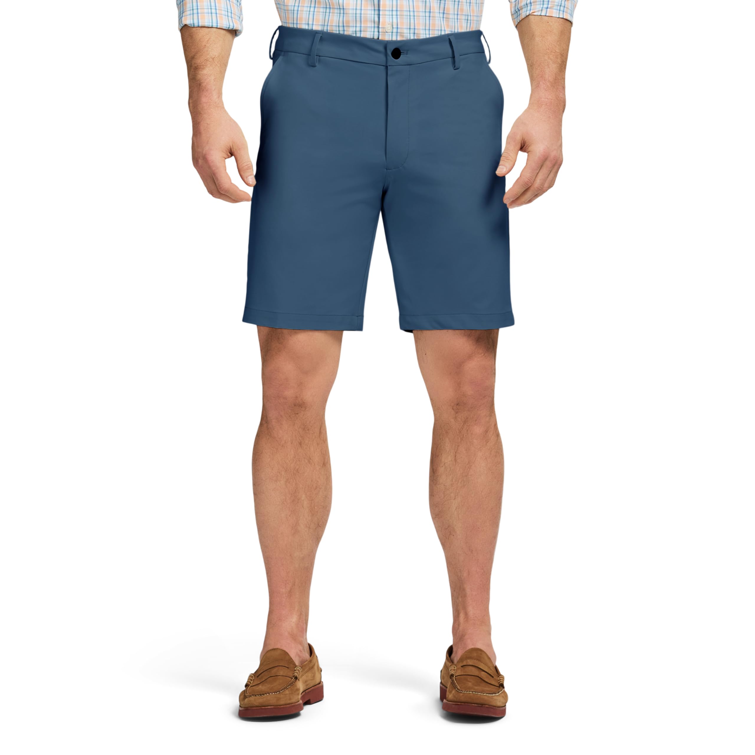 IZOD Men's Non-Iron Stretch Straight Fit Flat Front Traveler Short