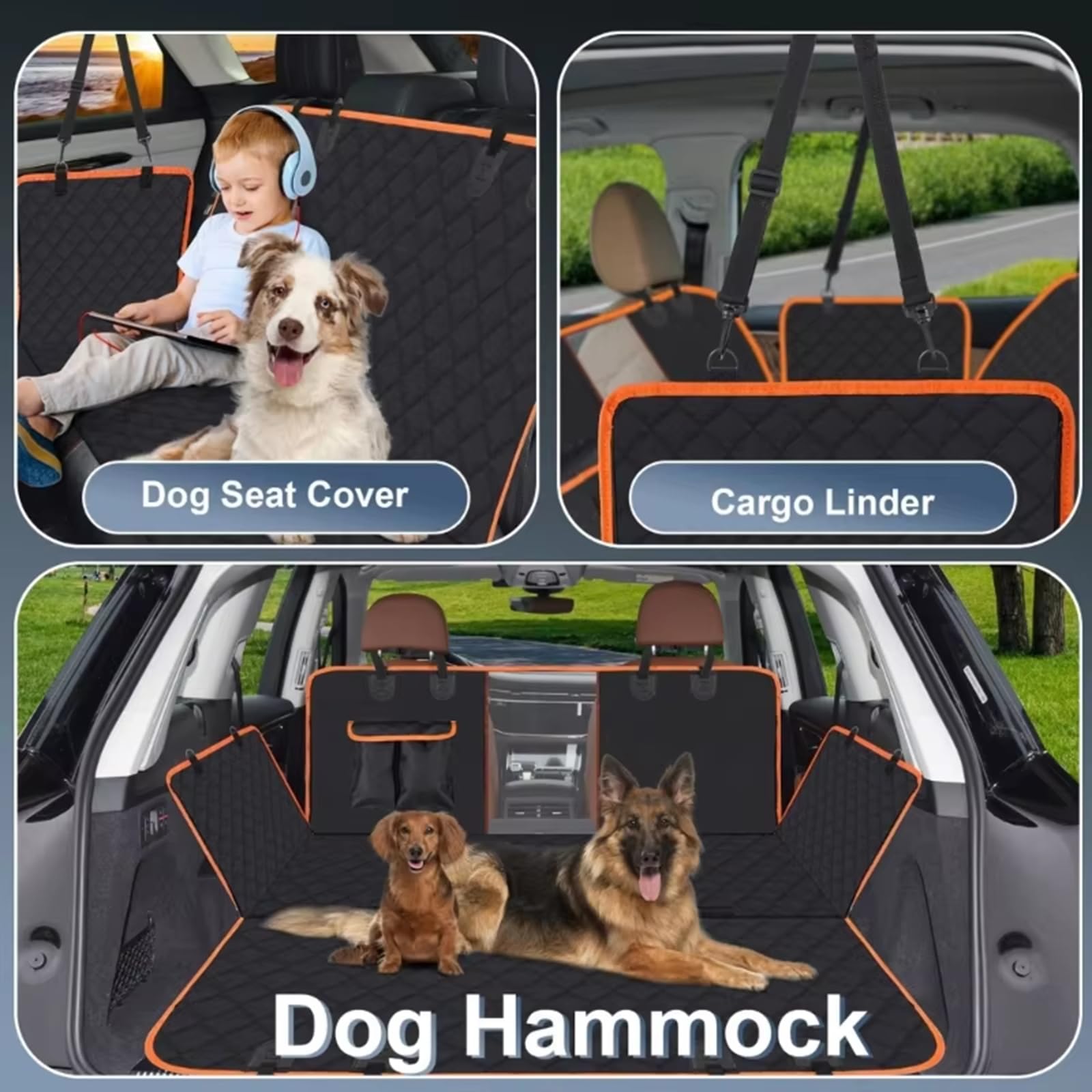 Hundedecke Auto Rückbank für Xpeng G9, Auto Hundedecke Rücksitz Seitenschutz und Aufbewahrungstasche,C C