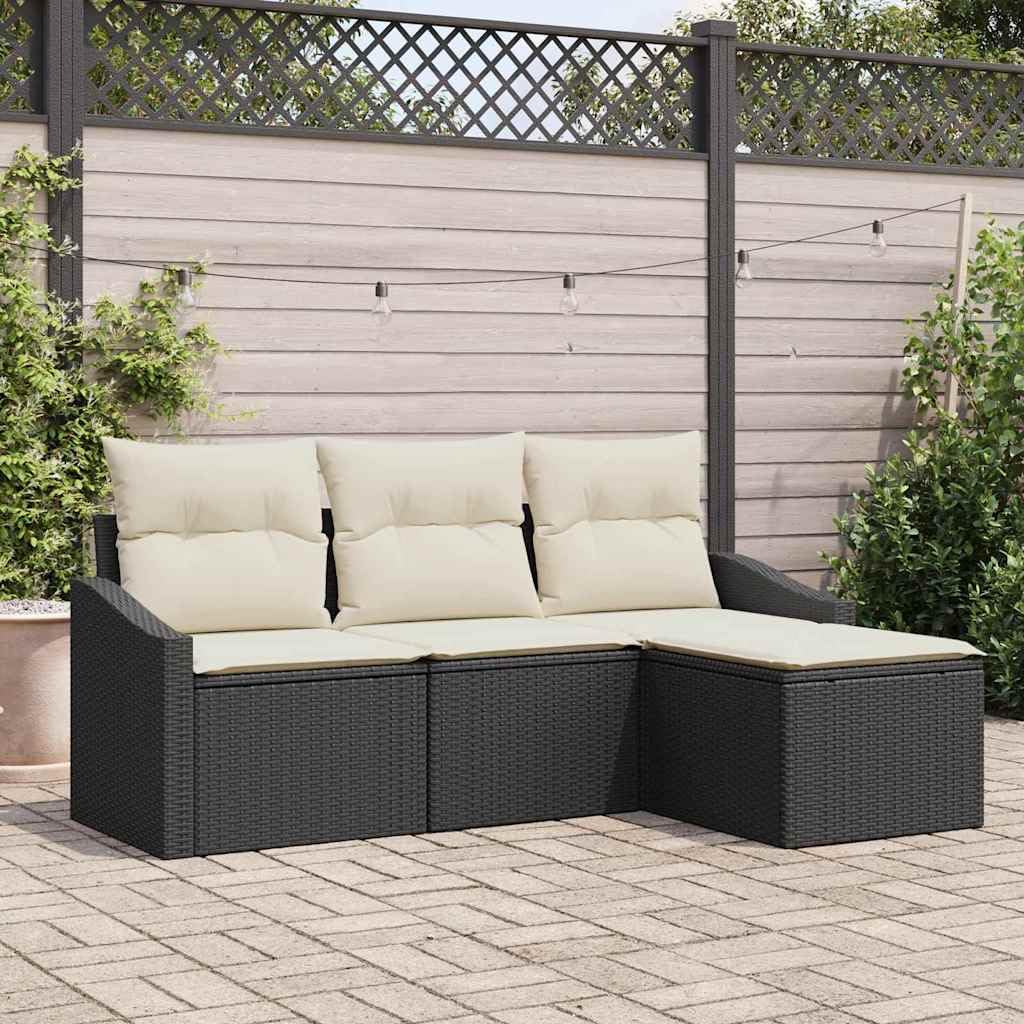 Meubles de jardin en polyrotin avec table réglable et coussins pour extérieur