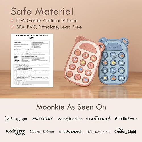 Miniatura 4 de Moonkie Juguete de dentición de silicona para bebés de más de 3 meses  Mordedor suave sin BPA con burbujas de estallido de iconos y números  Regalo
