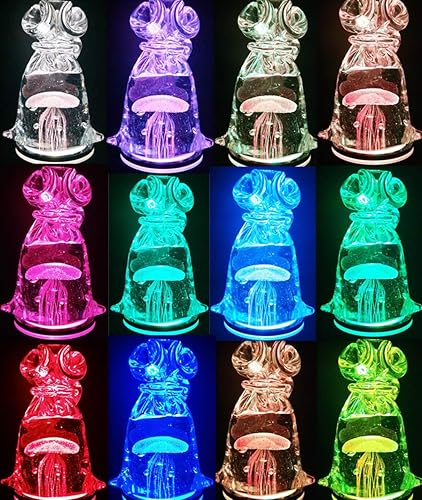 Miniatura 5 de EUSTUMA Base de luz LED antideslizante redonda para exhibición de arte de bola de cristal 3D con interruptor táctil sensible, exhibición