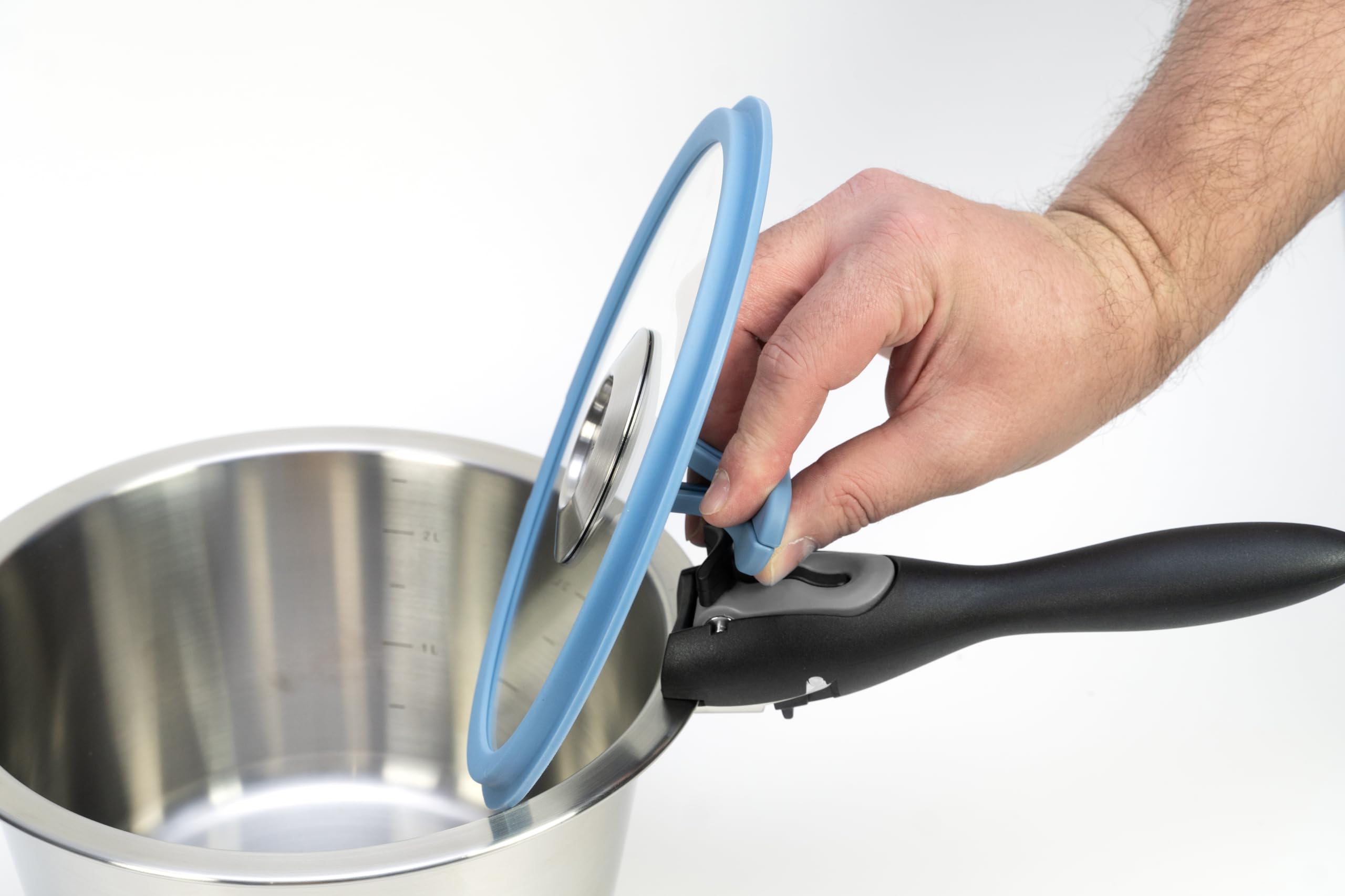 cookvision nesto afneembare lange handgreep met sluiting, voor alle nesto potten en pannen, houdt tot 10 kg (blauw