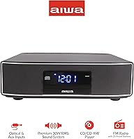 Vista 2 de Aiwa Exos Altavoz para el Hogar, Sistema de Sonido Premium de 30W RMS con Reproductor de CD, Conectividad Bluetooth, Radio FM, Entrada Digital