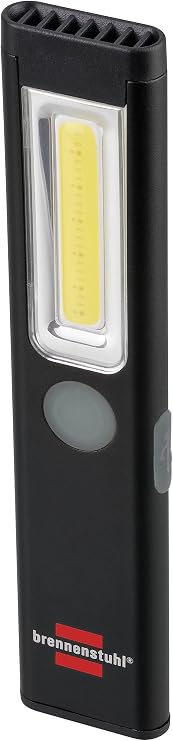 Brennenstuhl linterna LED recargable PL 200 AC/linterna con LED COB (200lm, incl. cable de carga USB C, hasta 12h de autonomía, linterna taller COB con imán y clip)