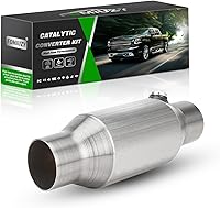 Vista 9 de Convertidor catalítico frontal universal de alto flujo de entrada y salida de 2.5 pulgadas, ajuste directo con puerto O2 (compatible con EPA)