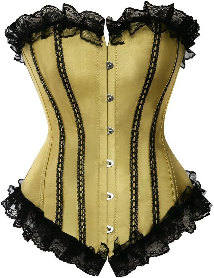 Grebrafan Womens Lacing Satin Bustiers and Corsets Top