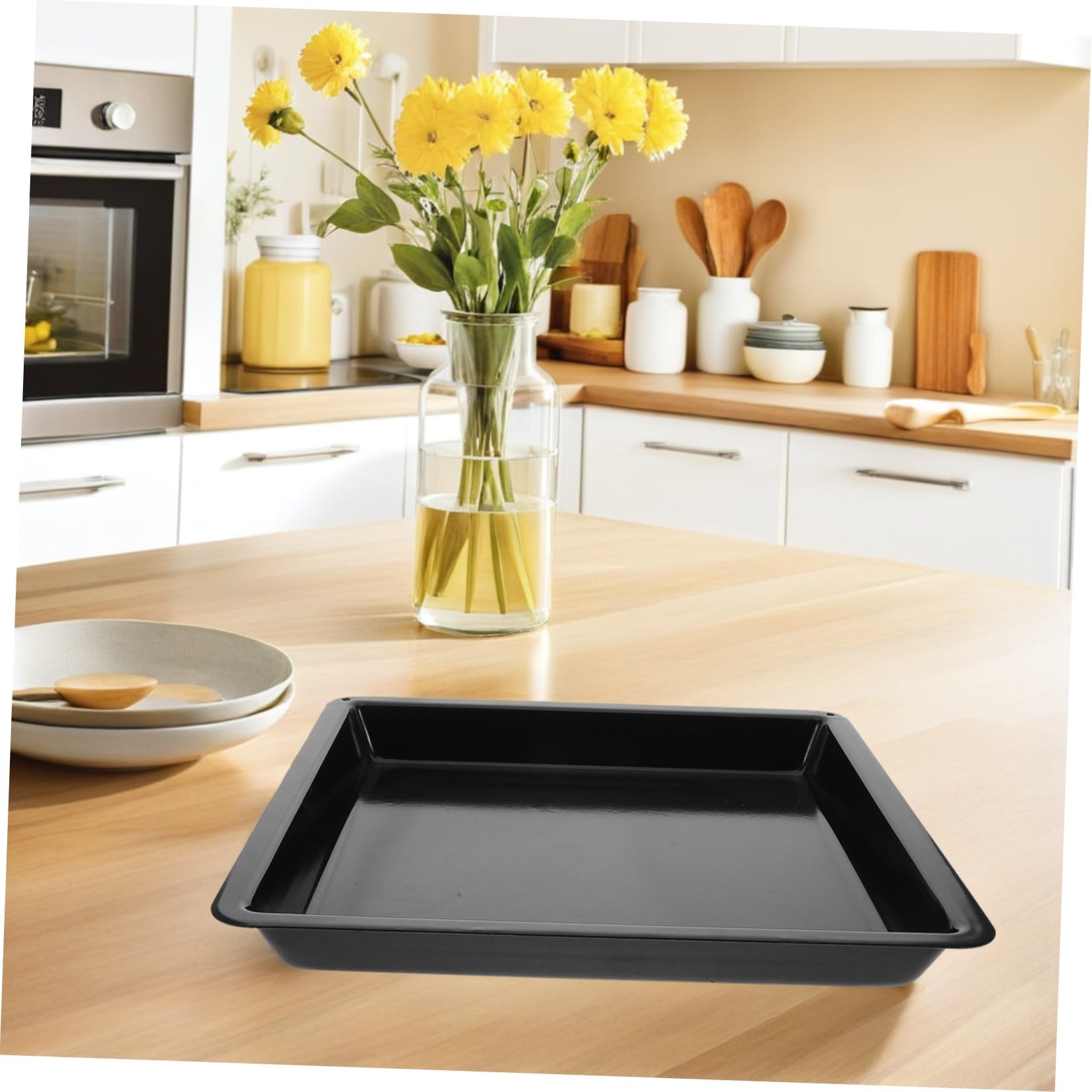 Bandeja de Horno Esmaltada Antiadherente de Acero al Carbono para Hornear Galletas y Pasteles Bandeja Resistente Alta Capacidad para Uso Profesional Cocinas