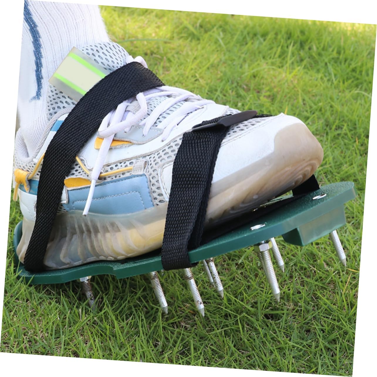 130pcs Lawn Aerator Spike Shoes Metal Lawn Aerator Tool for Grass Care Heavy Duty Spiked Sandals for Aerating Soil for Garden Maintenance and Health