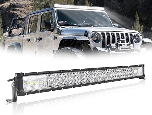 SKYWORLD Barra de luz LED de 32 pulgadas, 405 W, Combo de haz amplio, luz de inundación, luces todoterreno, impermeables IP67, luces de trabajo para