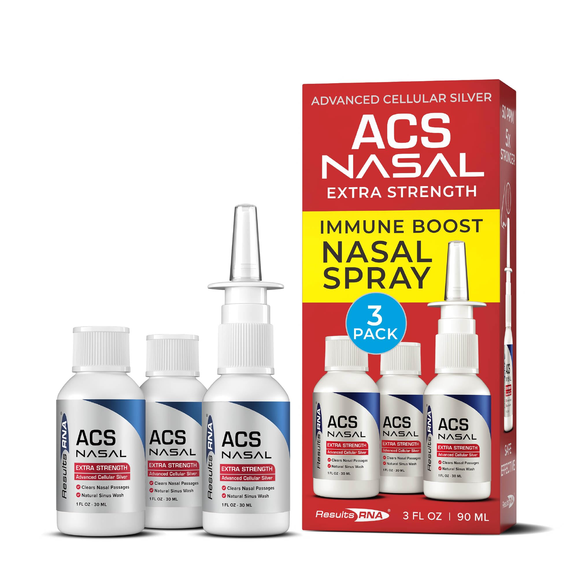 Results RNA - ACS 200 Nasal Extra Strength – The Most Effective Nasal Wash Available. Clears Nasal Passages Helping You Breathe Deeply, Day & Night. Clinically Proven. Doctor Recommended (90 servings)