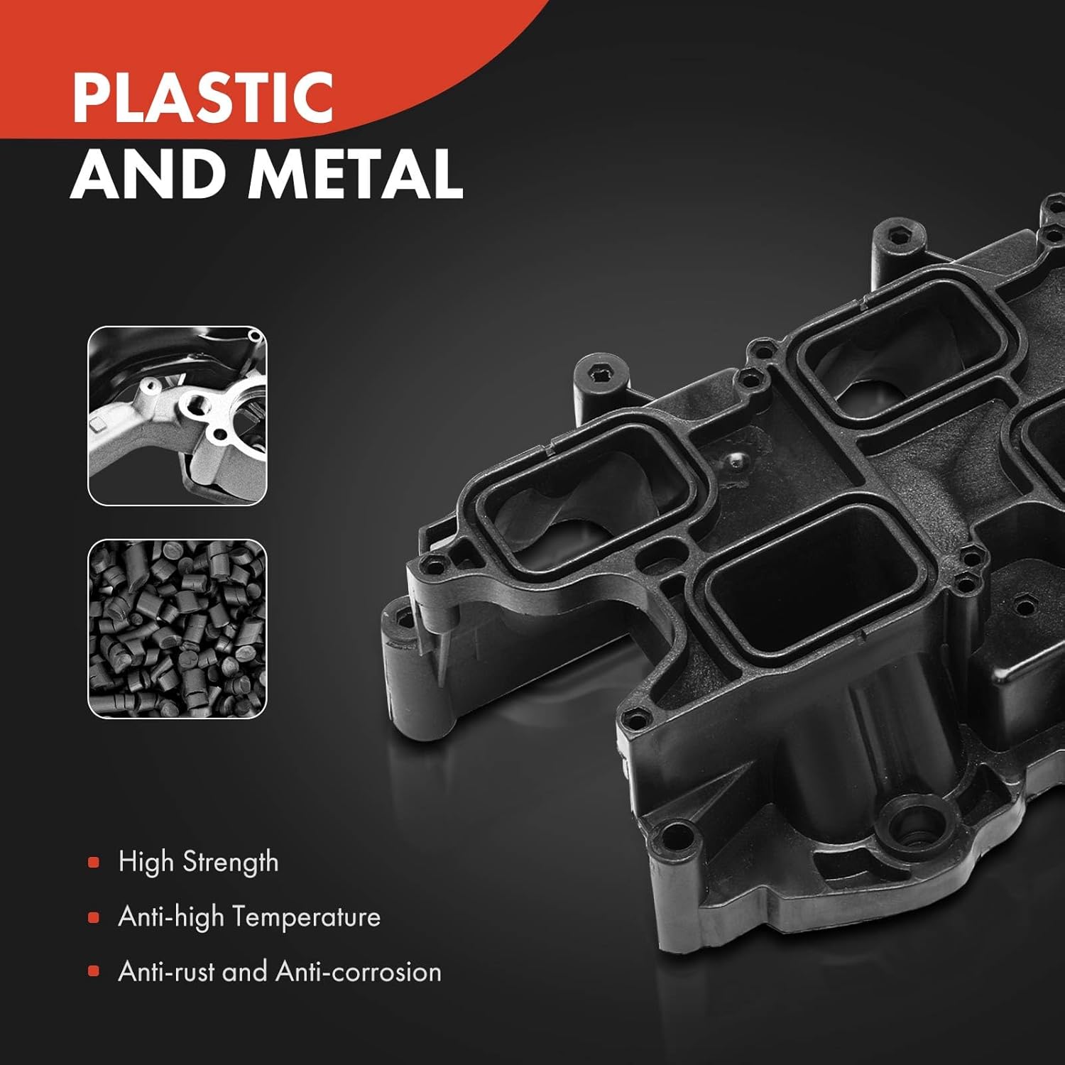 A-Premium Front Lower Intake Manifold Compatible with Ram 1500, 1500 Classic, C/V & Jeep Grand Cherokee, Wrangler, Cherokee & Dodge Grand Caravan, Charger, Journey & Chrysler Town & Country, 200