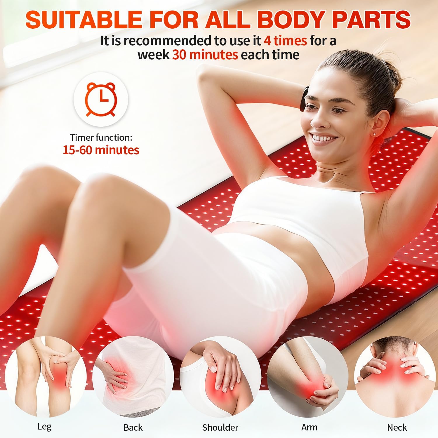 Red Light Therapy Mat for Body, Red Light Therapy Blanket for Full Body, 1280 LEDs 660nm Red & 850nm Near Infrared Light Therapy Pad for Pain Relief & Better Sleep