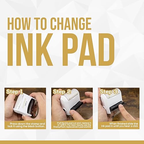 Miniatura 4 de StampMark Sello autoentintado personalizado para oficina, hasta cuatro líneas de texto, tamaño de impresión 0.7 x 1.87 pulgadas (0.709 in x 1.890