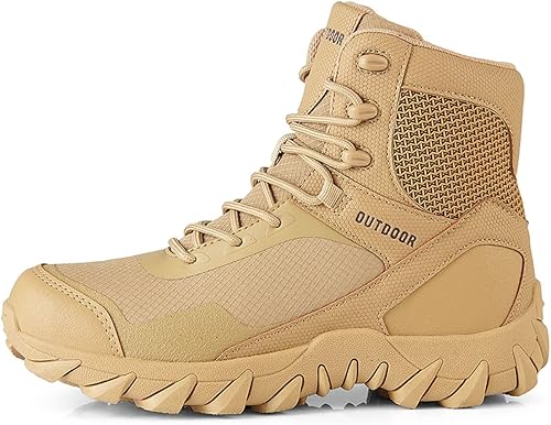 Miniatura 4 de Kervaky Botas tácticas militares para hombre, botas de trabajo ligeras, botas de senderismo