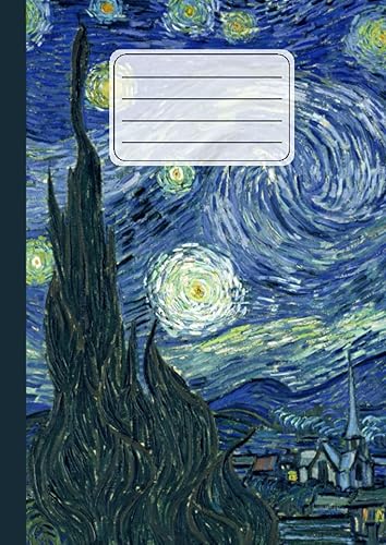Quaderno a fogli bianchi senza righe o quadretti: Vincent Van Gogh, La Notte Stellata | Sketchbook con fogli bianchi per disegnare, scrivere, prendere appunti e dipingere | 110 pagine | Formato A4