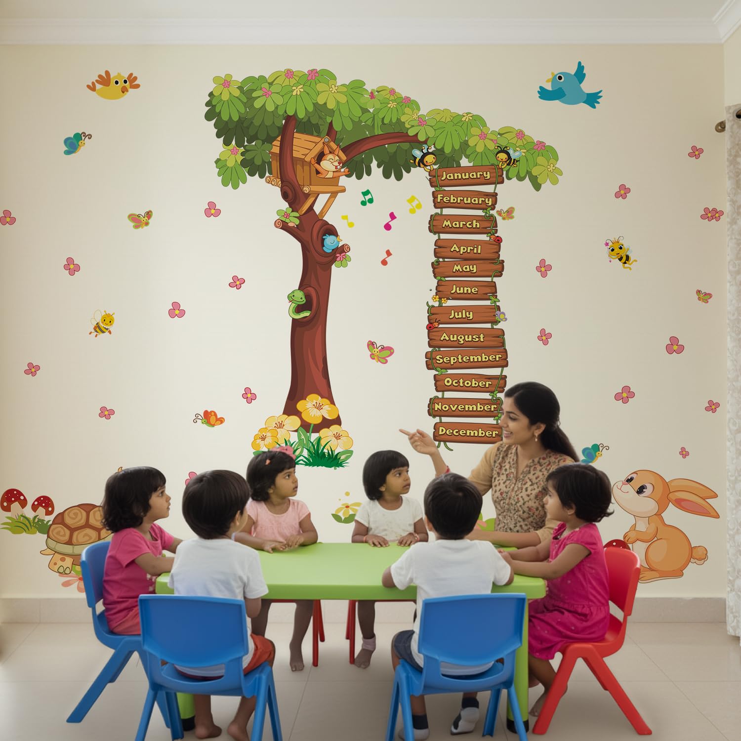 StickMe Months of The Year Kids Learning Education Nursery Pre School Kinder Garden Wall Sticker (Multicolour, Vinyl, Self-Adhesive) (Standard Extra Large - 250 x 180 cm)-image-27