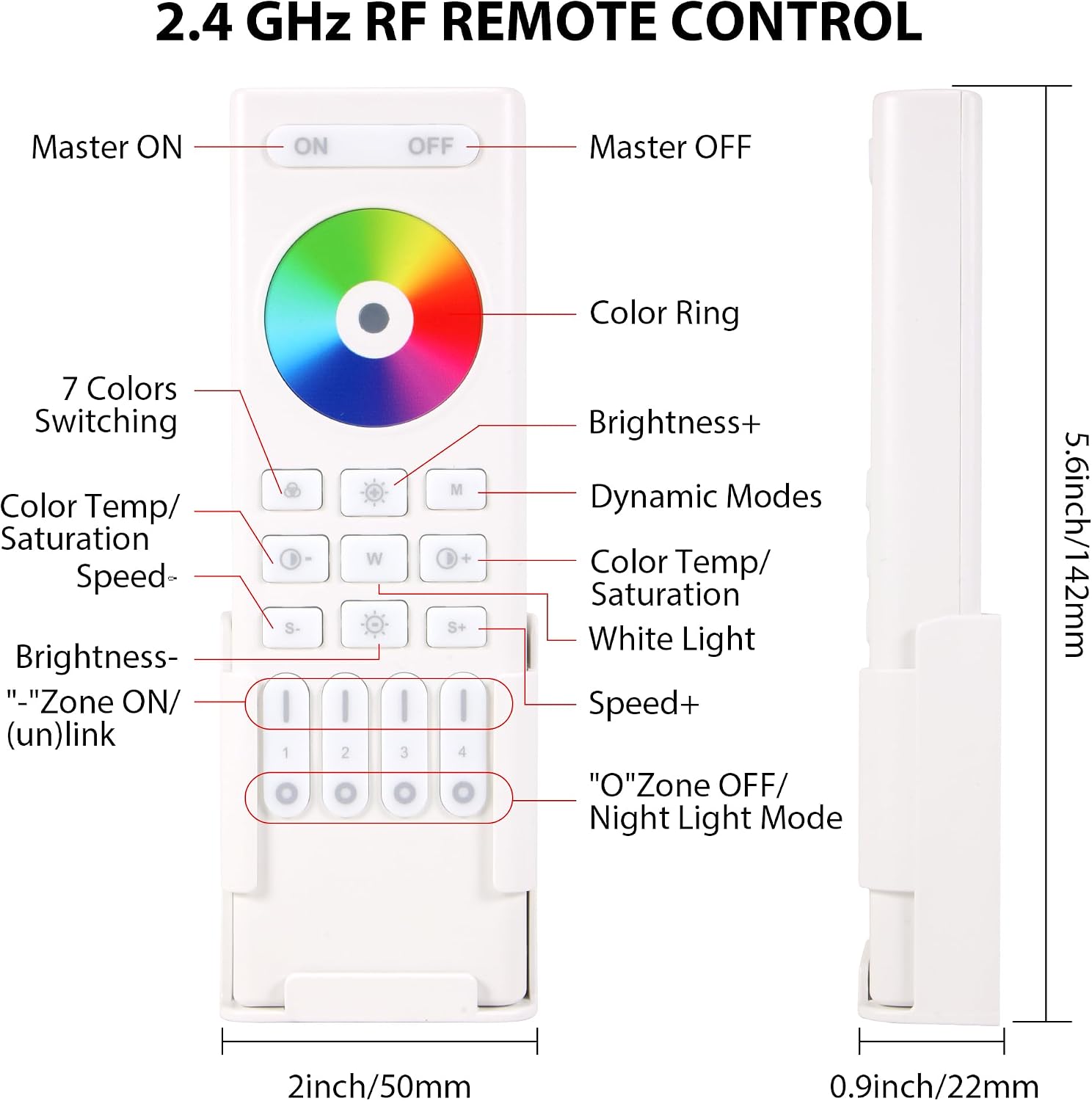 RC03RF Remote Control Button Layout