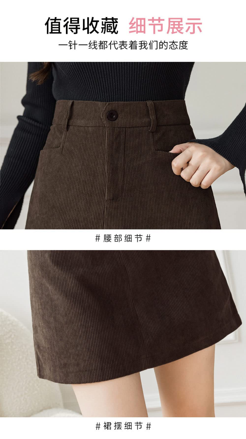 OZEO Röcke Für Damen,Damen Minirock Salbeigrün Hohe Taille Hüften Wickelrock Knopf A-Linie Geraffter Lagenrock Mit Hose Herbst Winter Kurzer Rock Für Mädchen Damen,M