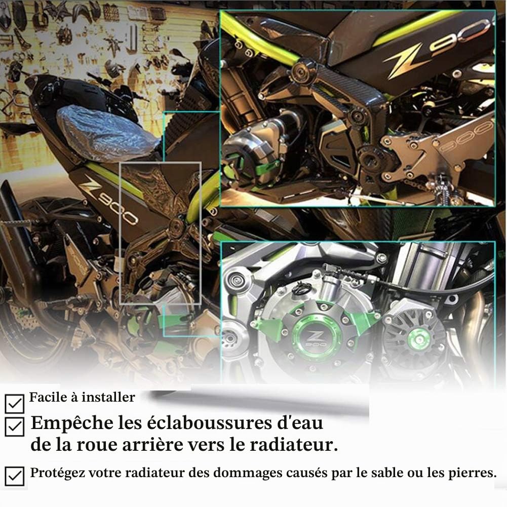 Couvercle Latéral de Cadre Gauche Droit Garniture de Panneau de Capot Couvercle de Carénage pour K-awasaki Z900 Z 900 2017 2018 2019 17 18 19 (Noir)