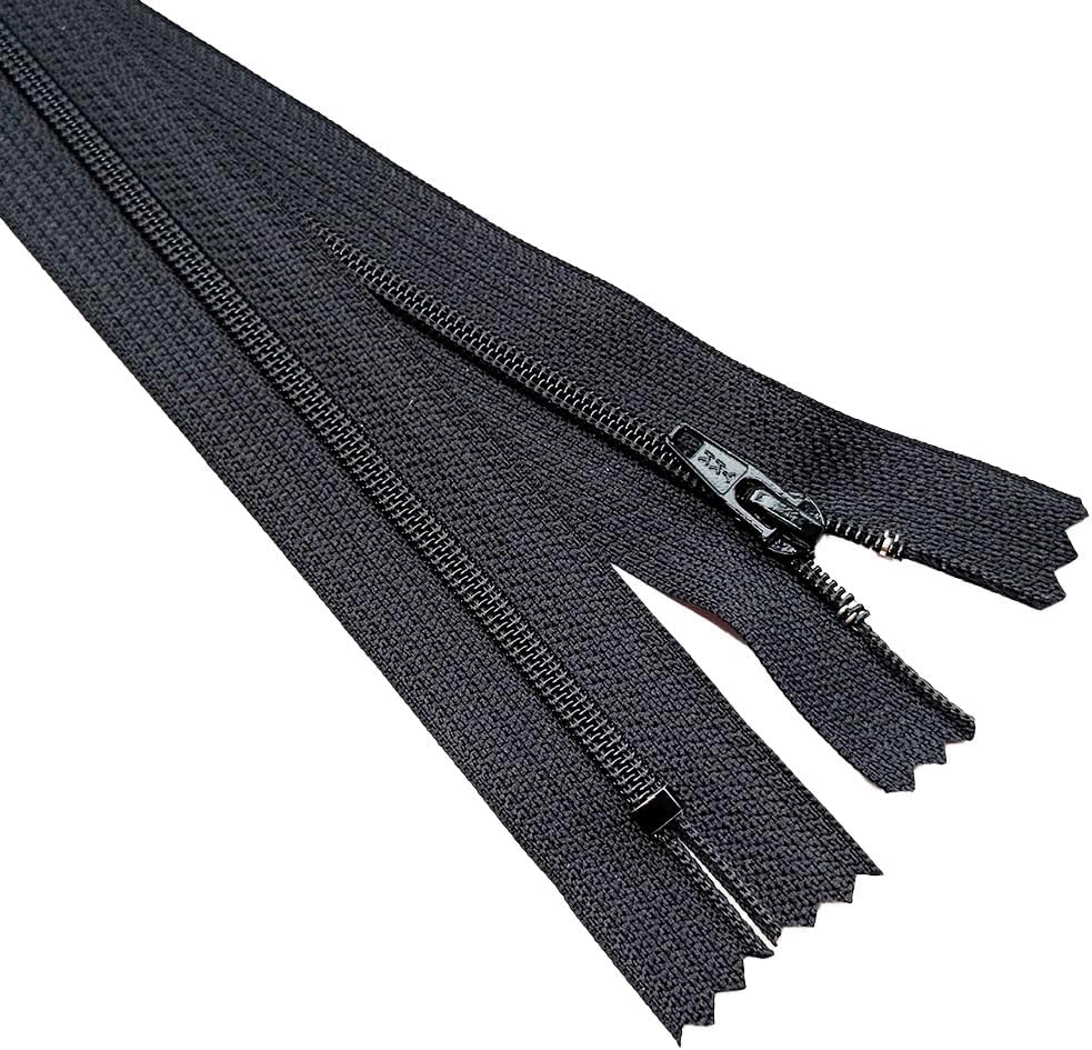 2pcs YKK #4.5 Nylon Coil Non-Separating, Closed-End Auto Pull Zipper for Slipcover, Upholstery, Pant, Skirt, Dress, Handbag or Purse Color: Black #580W - Choose Your Length (54" Inches)