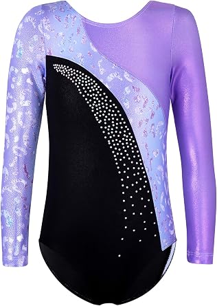 DAXIANG Long Sleeve Gymnastics Leotards for Girls Gymnastics Ballet Outfit Dance Leotard for Kids Girls Toddler 2-14 Years