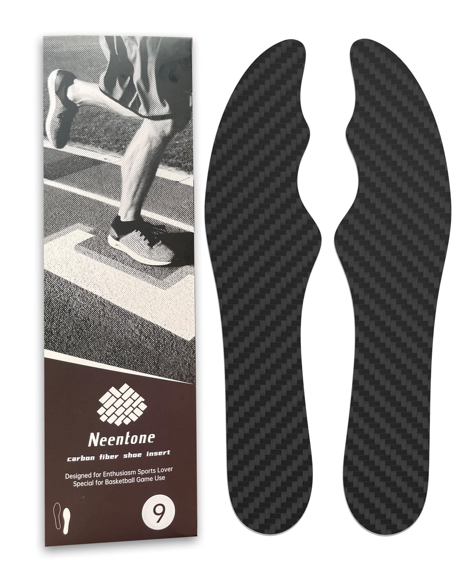 NeentoneToe Special Use Carbon Fiber Insole, 270mm Rigid Foot Support Insert, Orthotic Shoe Stiffener Insert for Hallux Rigidus Mortons Toe, Men's Size 9 / Women's Size 10