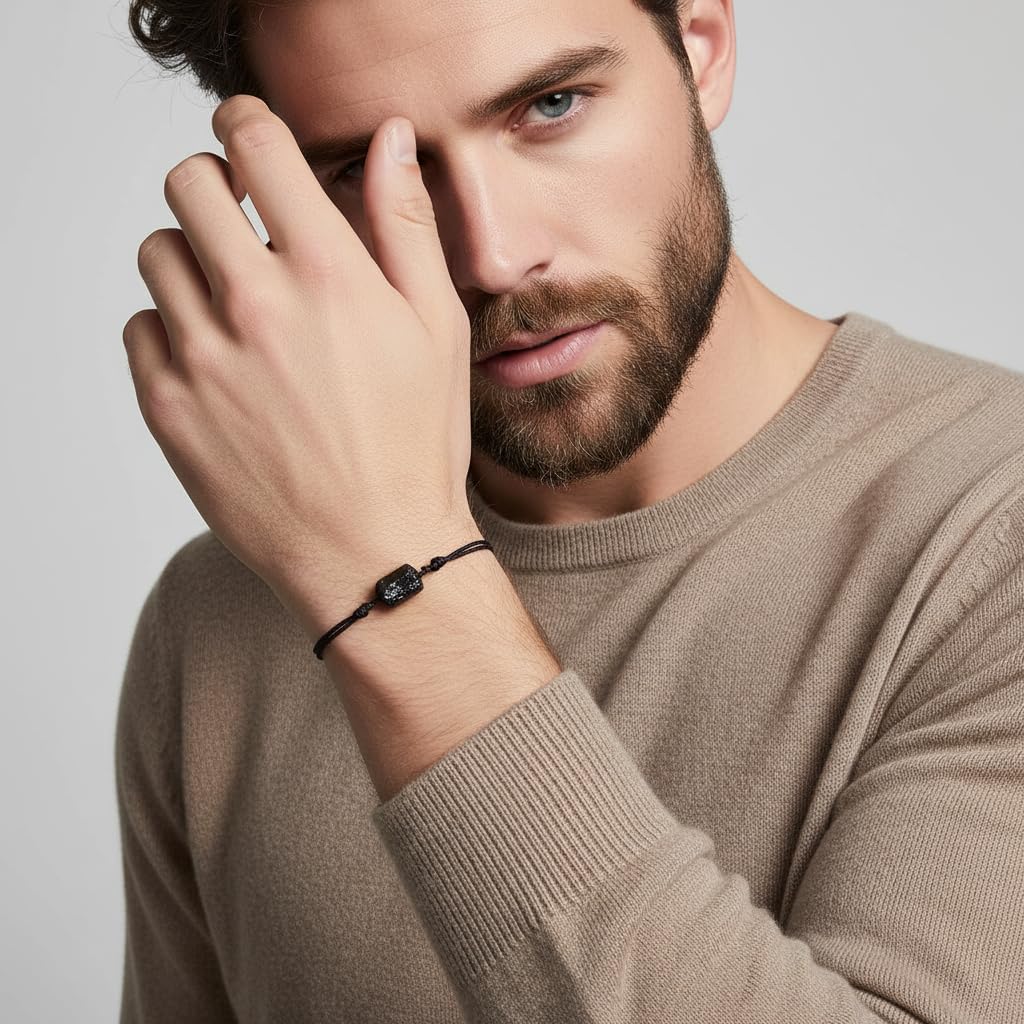 Natural Black Tourmaline Bracelet Adjustable Black or Red Cord Unisex Adult Men Women Protection Amulet Talisman Good Luck Symbol Grounding Inspired Gift