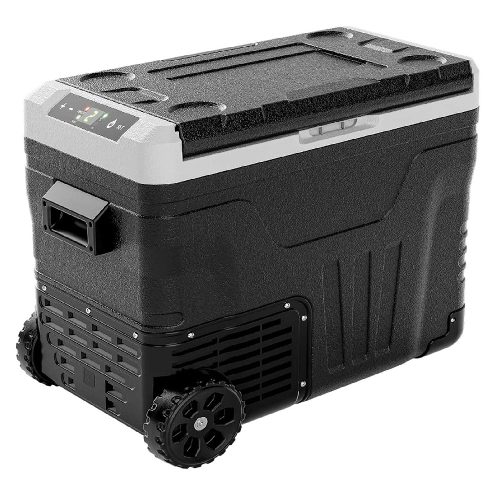 Refrigerador de 12 voltios, 53 Cuartos (50 L), Enfriador eléctrico, congelador portátil, 12 V/24 V CC, 110-240 V CA, refrigerador de 12 V, -20 °C a 20 °C, Enfriador de 12 V