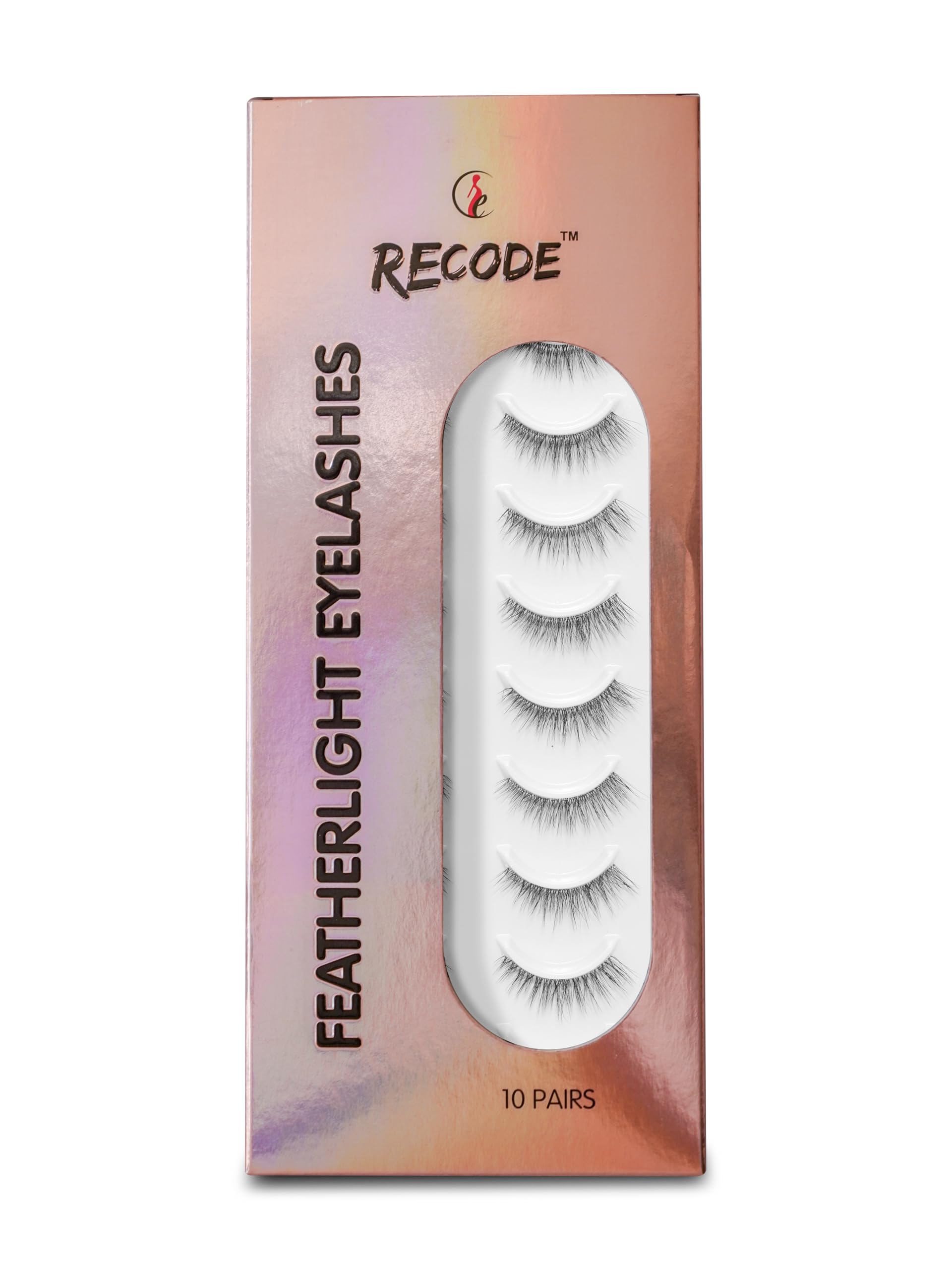 Recode RE08 Featherlight Eyelashes-Transparent Band,Pack of 10-picture-50