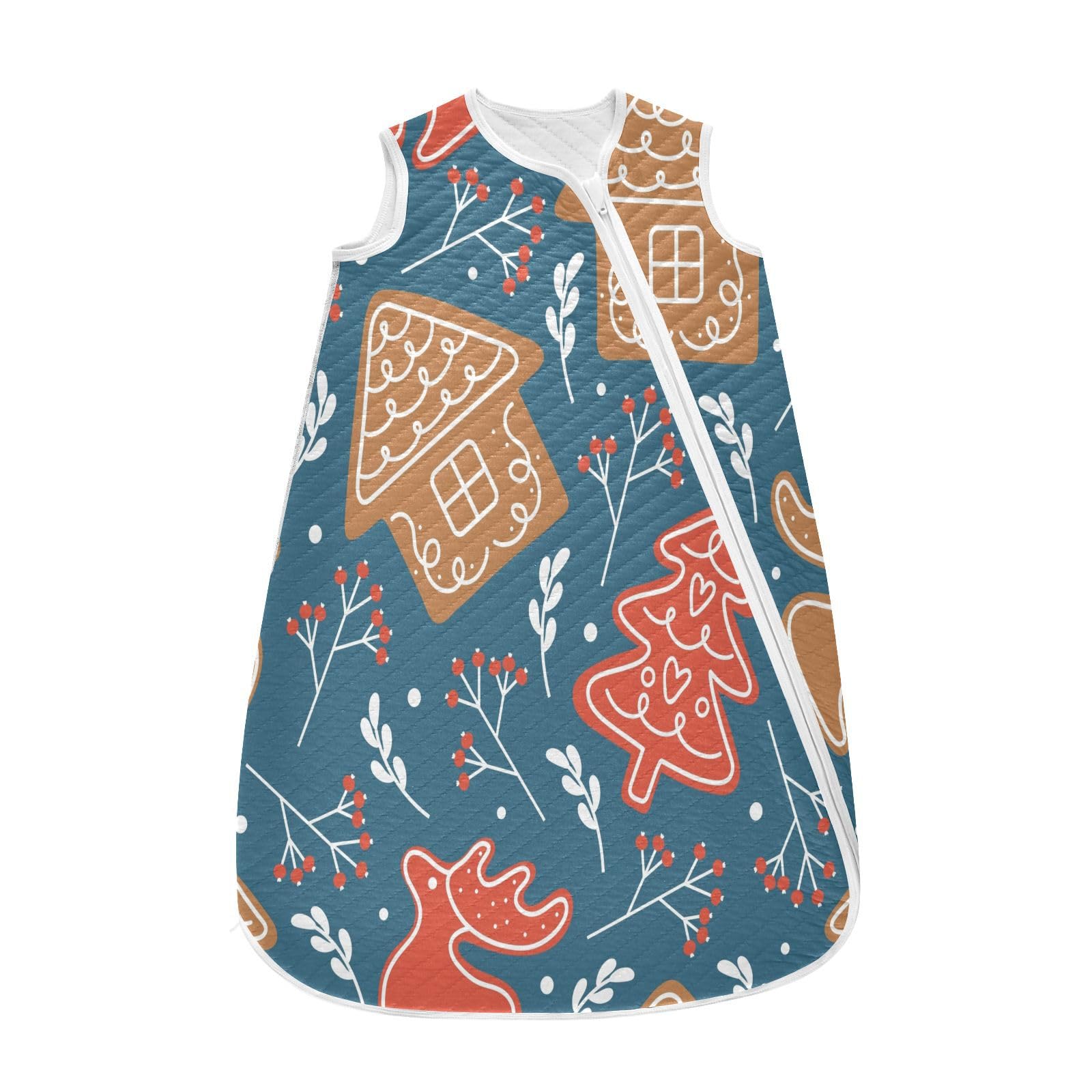 Kigai Christmas Cookie Baby Sleep Sack Wearable Blanket Sleeping Bag 2-Way Zipper Soft Swaddle Transition Sack