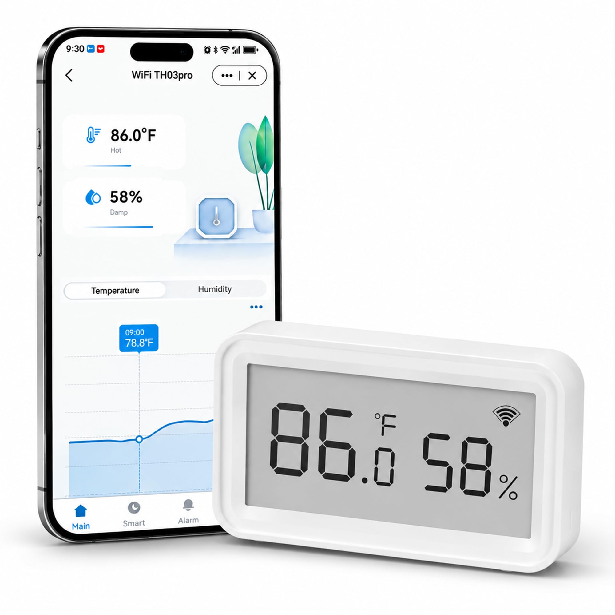 WiFi Temperature Humidity Sensor, Smart Thermometer Hygrometer with Free App Alerts, LCD Display, Calibratable, Data Logger, Indoor Monitor for Home Greenhouse Reptile (1-Pack)-image-14