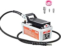 VEVOR 10,000 PSI Air Hydraulic Foot Pump, 1/2 Gal Reservoir, 6.6 ft Pipe, Treadle for Auto Body Frames & Pulling Posts, Grey