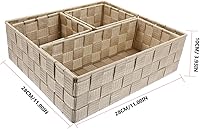 Vista 2 de LIFKOME 4 cajas de almacenamiento tejida cesta de almacenamiento de estante cesta de almacenamiento cesta de almacenamiento de mimbre cestas tejidas
