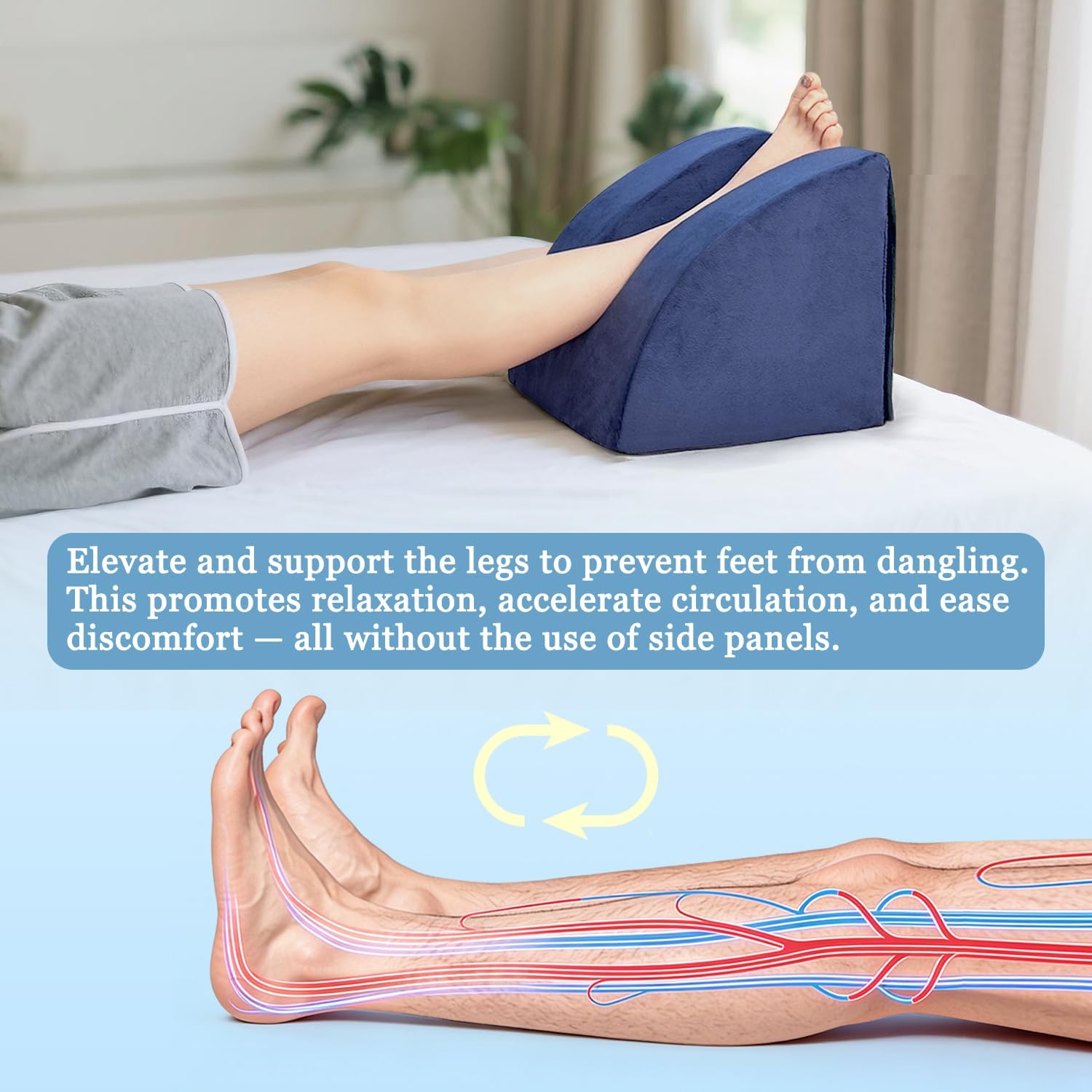 Knee Replacement Pillow Post Surgery, Knee Surgery Recovery Aids, Foot Support Extension, Blood Circulation Swelling Reduction Elevation Wedge Equipment - MCL, Acl, Hip (Dual-Use)