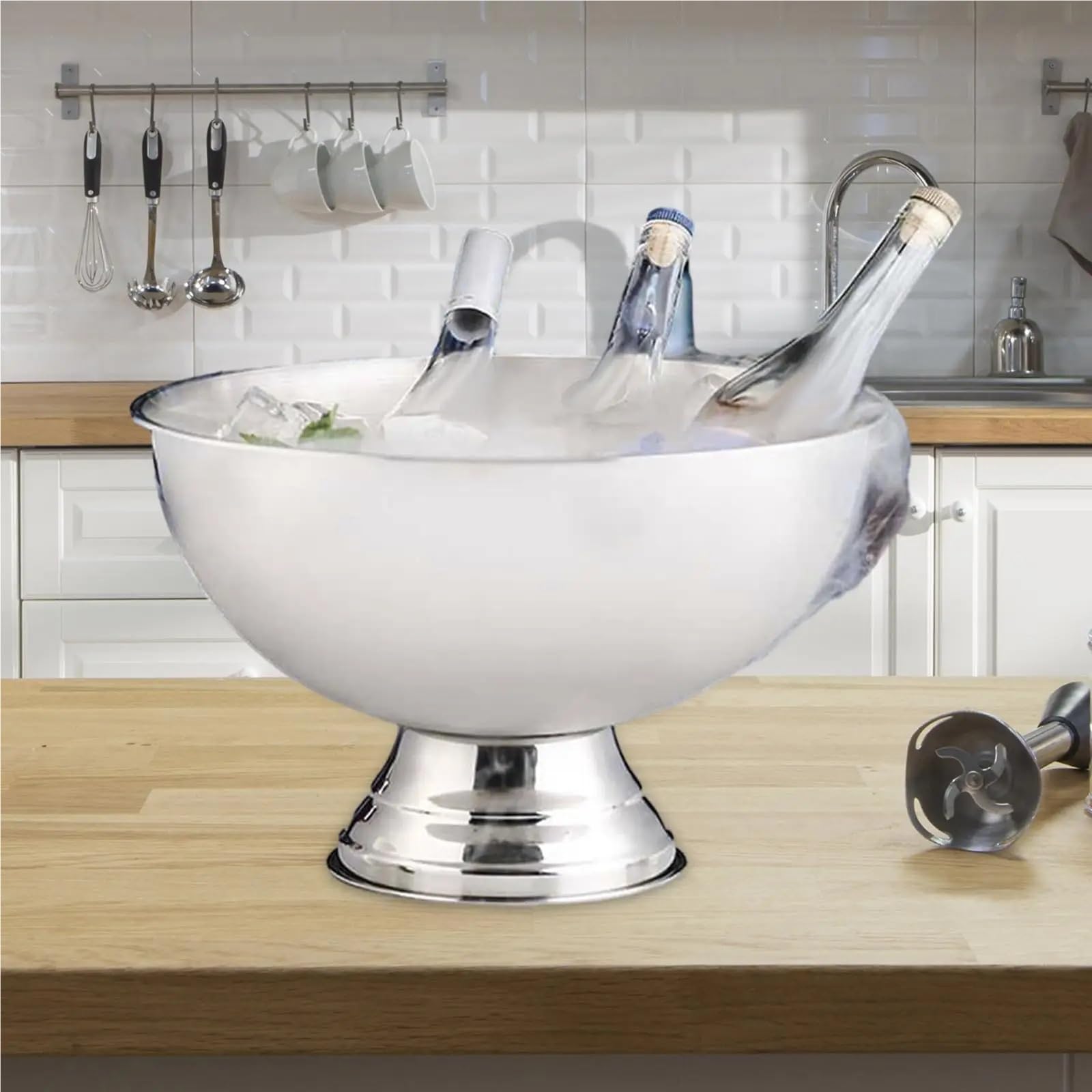 Cubitera Cubo enfriador de champán de 13,5l, cubo enfriador de vino, cubo de hielo for cerveza, cubo de vino tinto grueso, cubo de hielo portátil for exteriores Para Fiestas