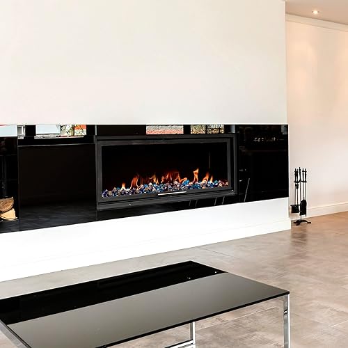 Miniatura 6 de onlyfire Diamantes de vidrio de fuego de 10 libras para hoguera de propano, piedras de vidrio mezclado de 1 pulgada para chimenea de gas y mesa de