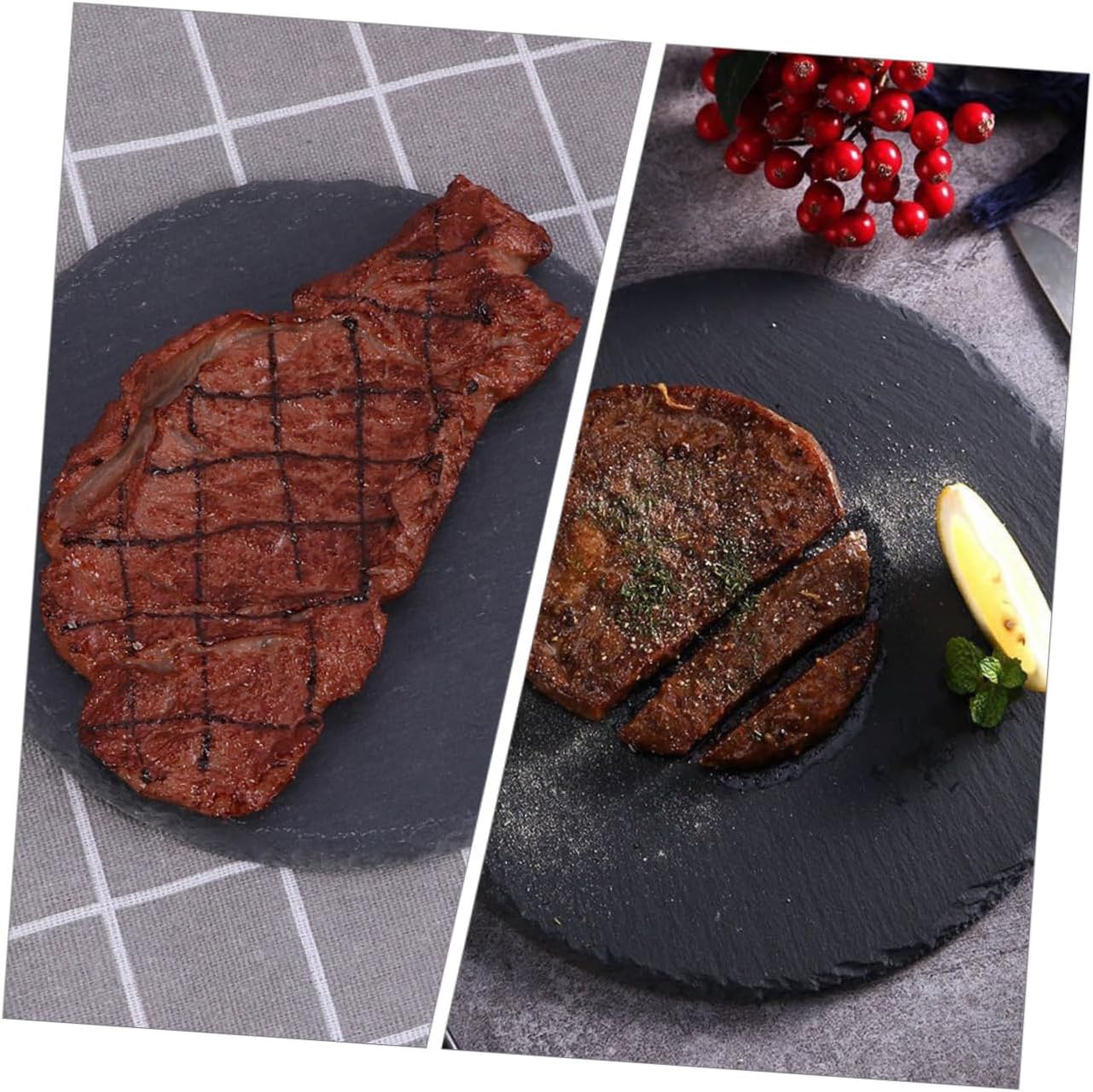 2Pcs Serving Tray Multi Function Food Display Plates for Bbq Dessert and Steak for Housewarmings and Entertaining