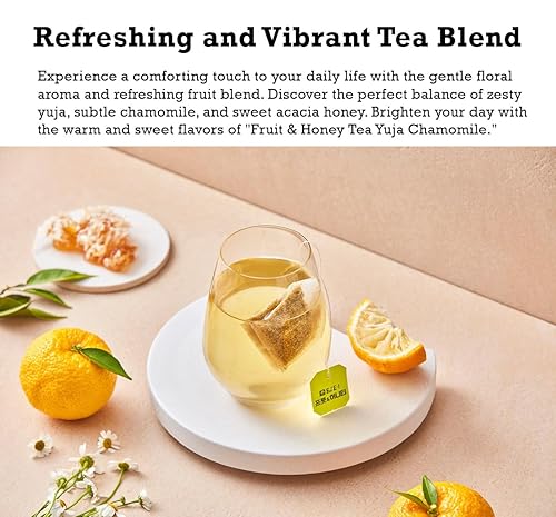 Miniatura 2 de Damtuh Yuzu - Té de manzanilla y miel - Mezcla de té de hierbas cítricas y florales, 20 bolsas de té (0.04 oz cada una)