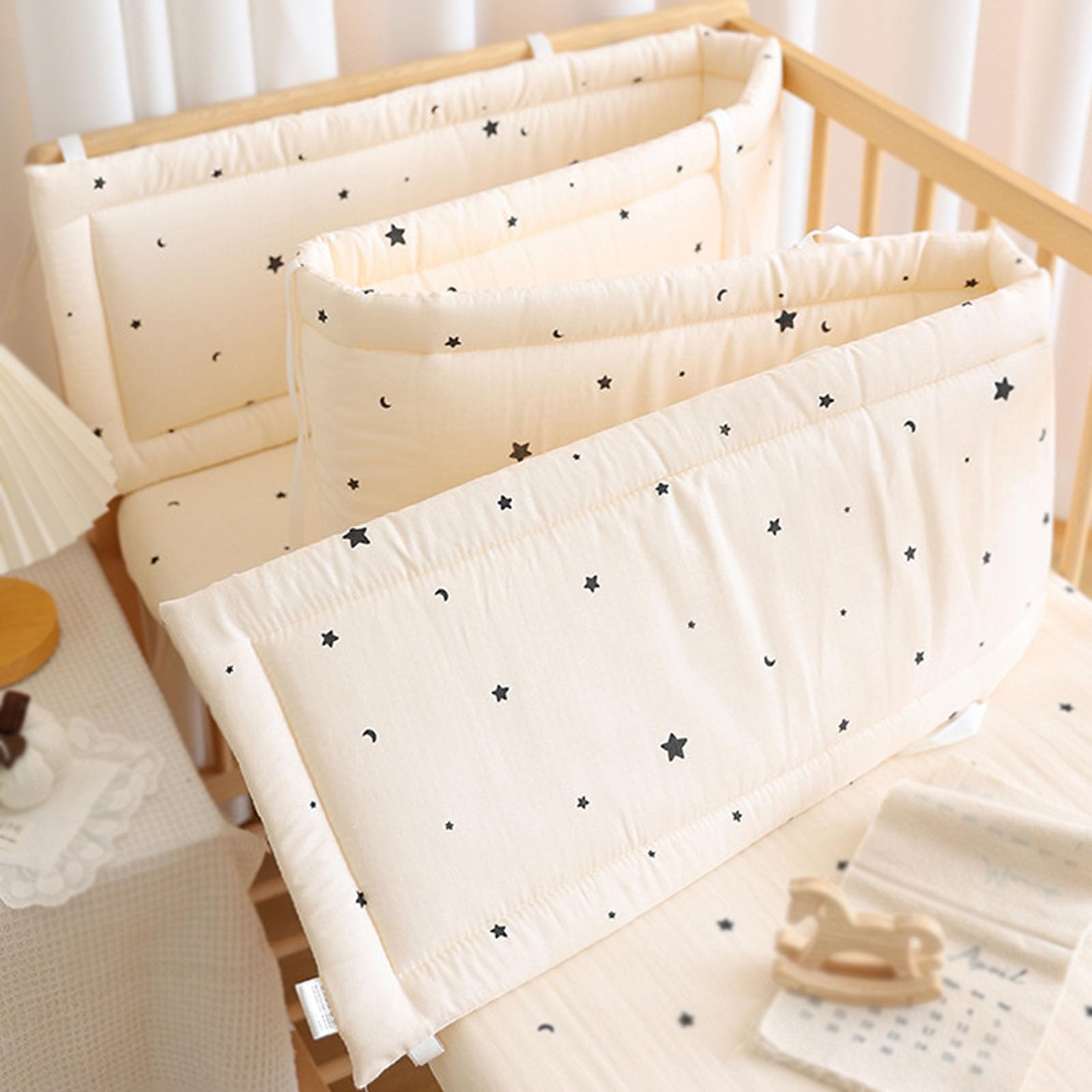 Jorcedi F Soft Breathable Padded Bed Rail Cushion Set, Decorative Headboard Padding Or Infant Cot And Toddler Bed, Stylish Bedroom Decor Cushion Or Kids (,240Cm)