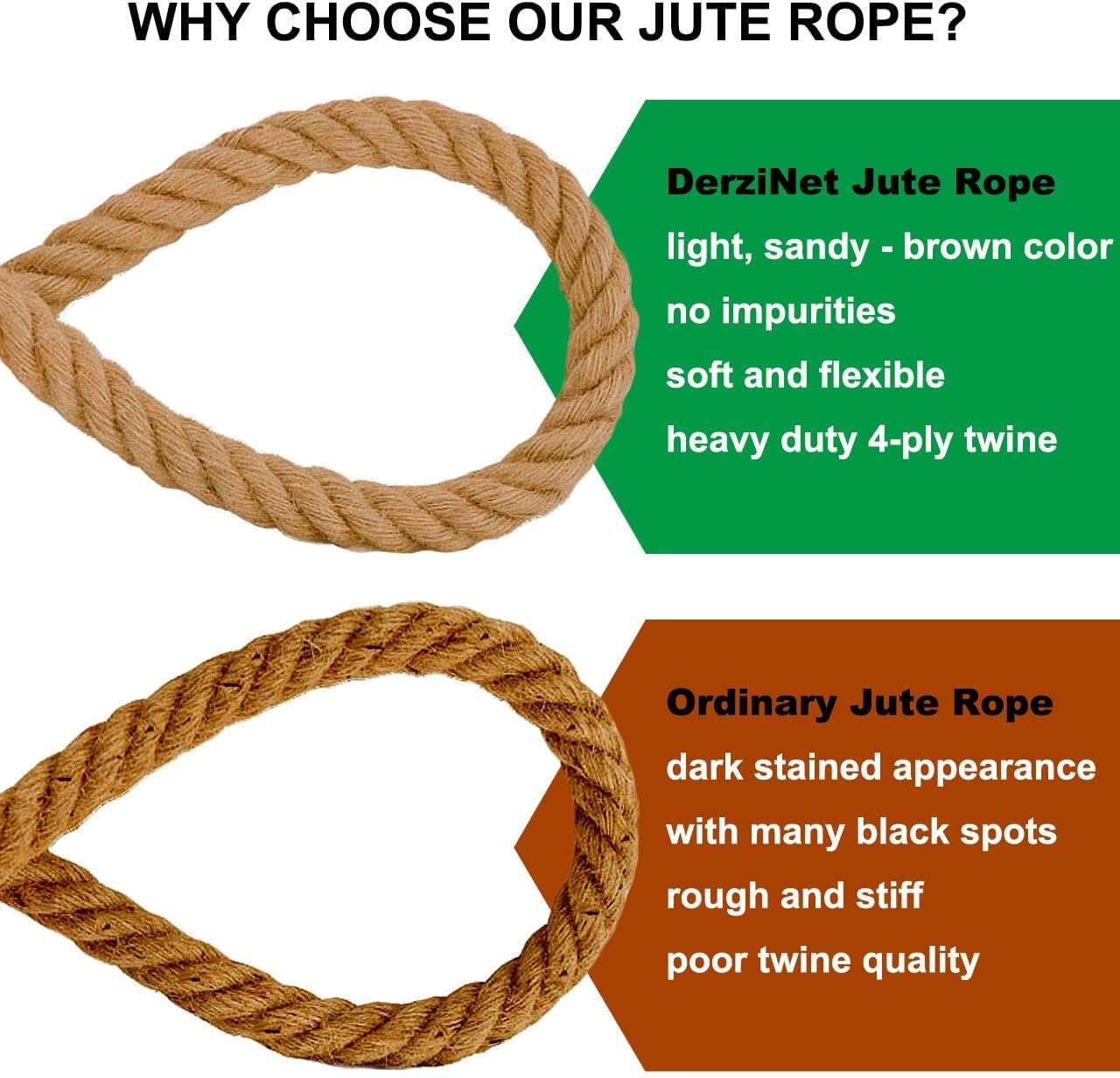 Natural Hemp Rope - 3/4 Inch x 150 Feet - Twisted Jute Manila Rope for Crafts, Hammock, Docks, Nautical, Railings, Decorating