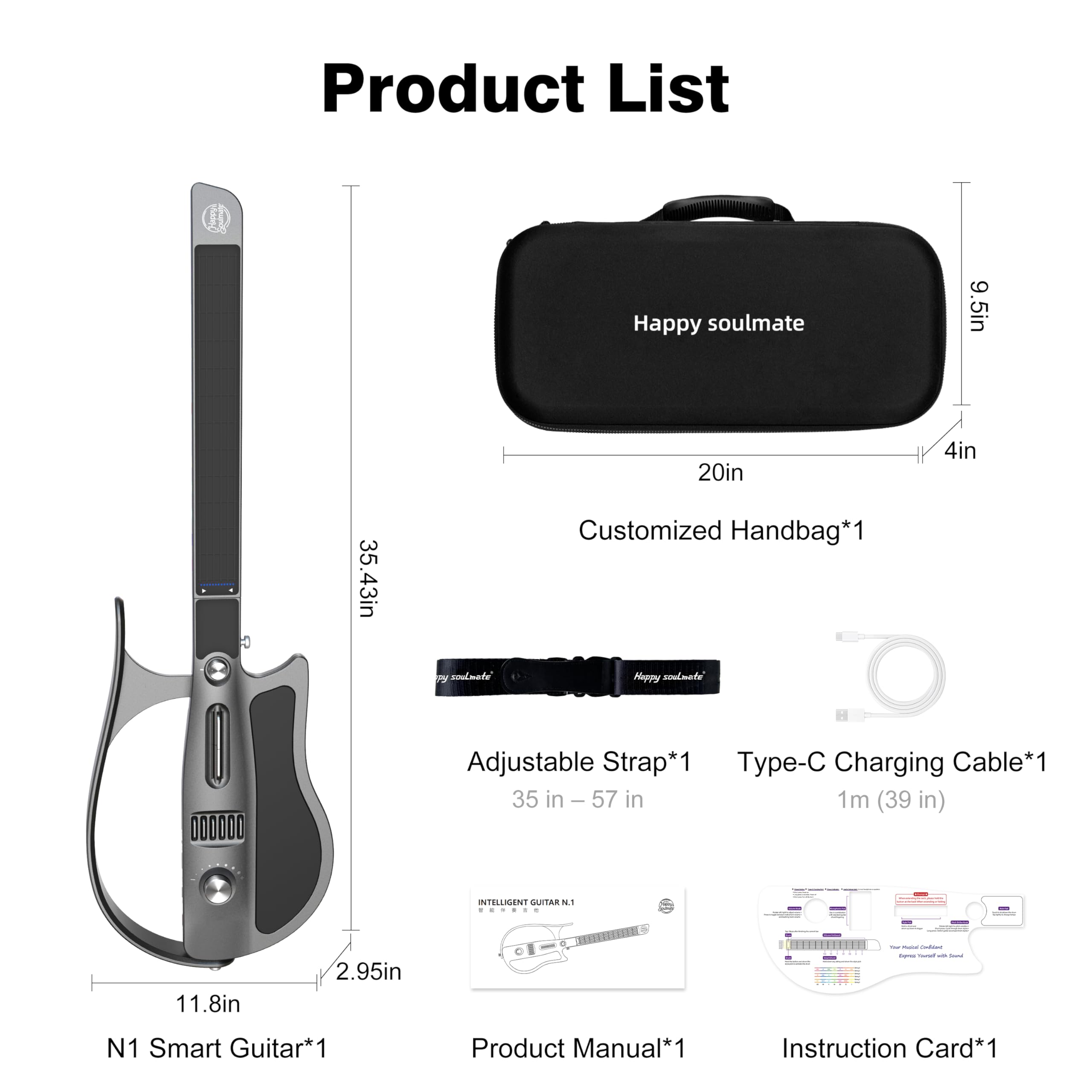 Amazon.com: Smart Guitar with Silicone Strings, Stringless Travel