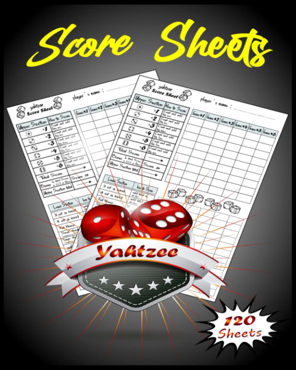 Yahtzee Score Sheets 120 Pads for Scorekeeping , yahtzee score pads