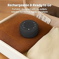 Vista 5 de Buffbee Pro 2ª generación - Batería recargable mejorada Máquina de ruido blanco 3 en 1 para dormir, reloj despertador y altavoz Bluetooth, 25