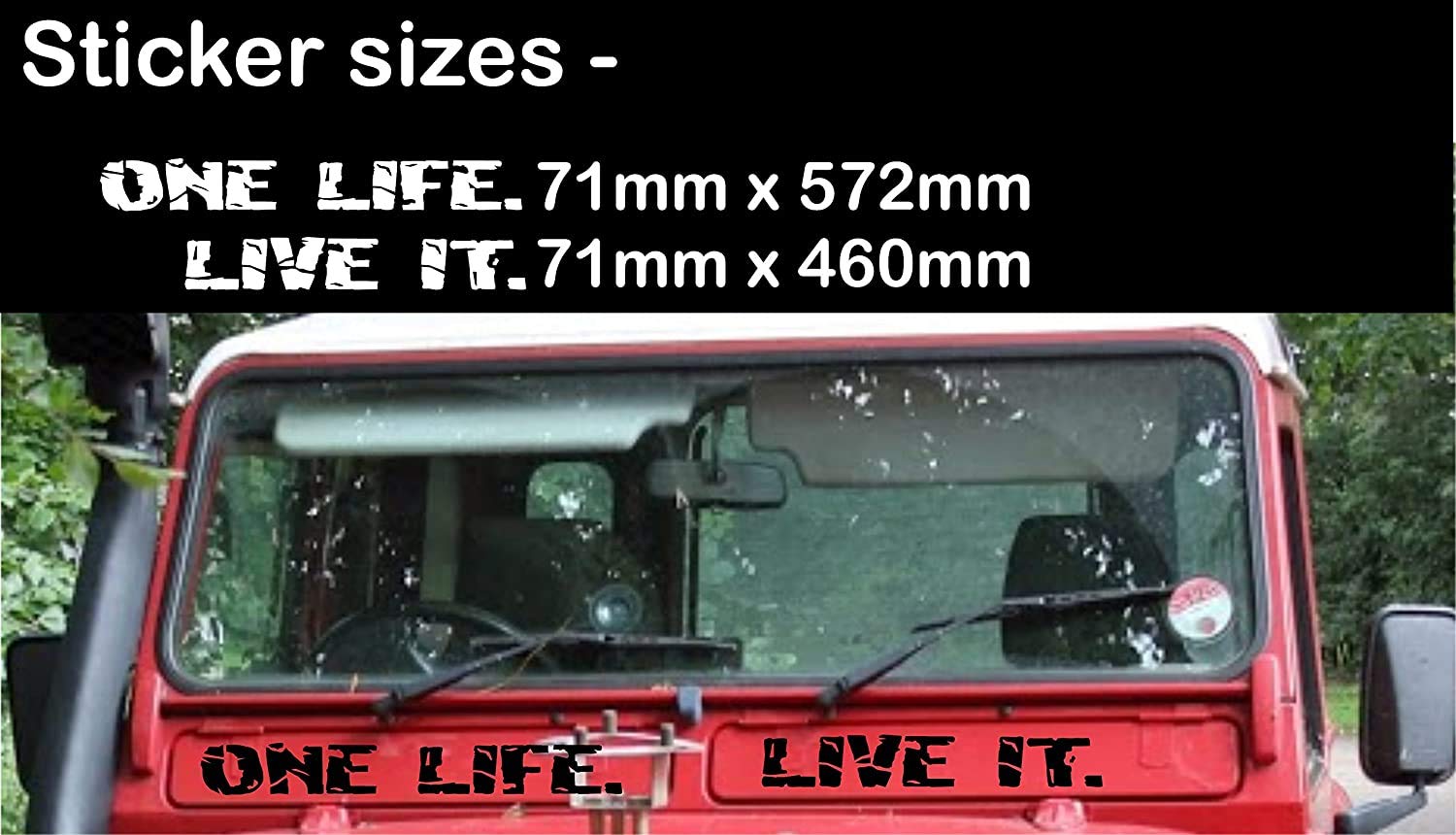 ONE Life Live IT Vent Panel Decals - Suitable Fitment Defender