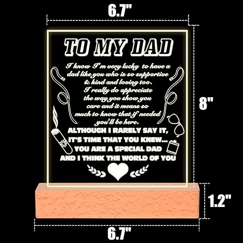 Miniatura 2 de Smilco Regalos de cumpleaños para el día de San Valentín para papá, lámpara de luz nocturna acrílica, regalo para mi papá, regalo de agradecimiento,