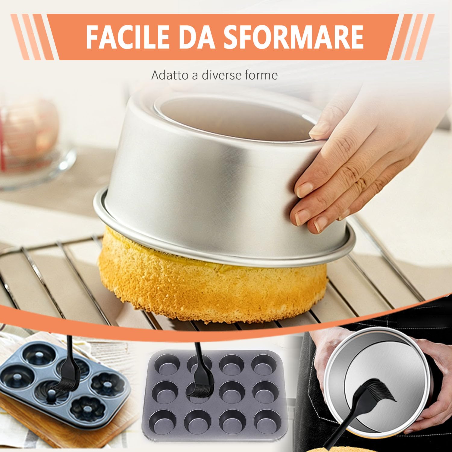 2 Spazzole Pennello Cucina Silicone, senza BPA Pasticceria per Spennellare Olio, Salse e Marinature, Adatte per Forno, Barbecue, Pasticceria e Cucina, 2 Misure (Grande e Piccola)