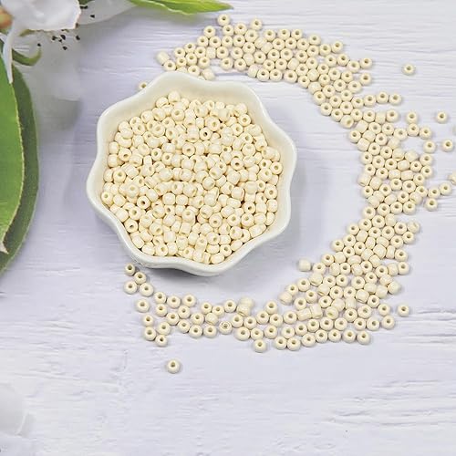 Miniatura 3 de Tibaoffy Tamaño 60 - Cuentas de semillas de vidrio para manualidades de 0.157 in, cuentas blancas para la fabricación de joyas (en total alrededor