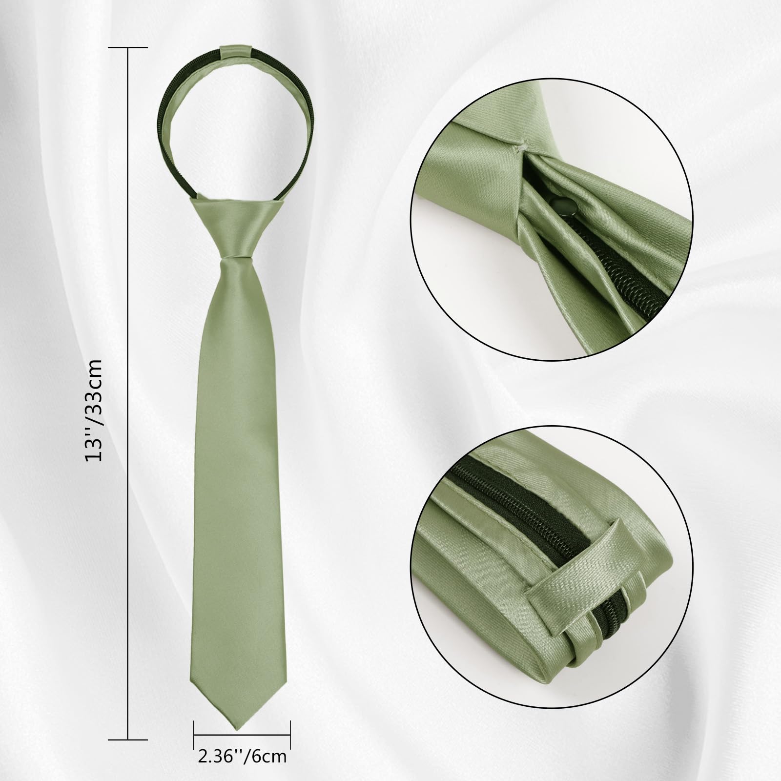 Alizeal Corbata Pre-atada con Goma Elástica,Ancho de 6cm, Color Sólido