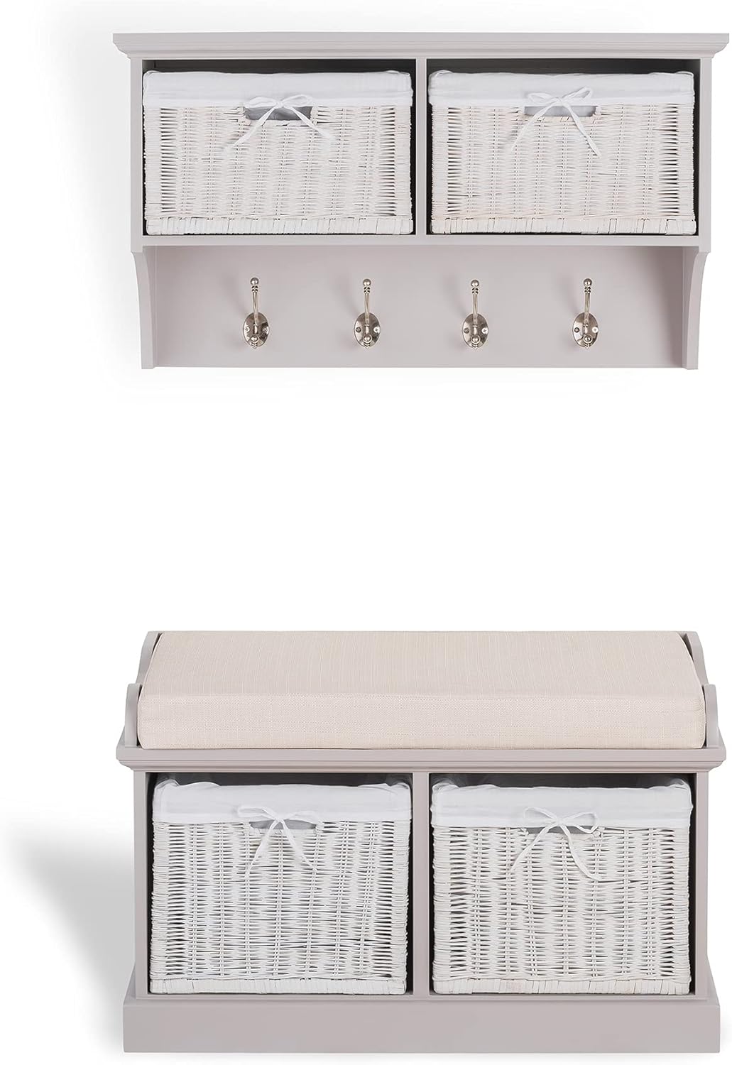 Tetbury Hallway Coat Rack and Bench. Stunning truffle, mushroom colour