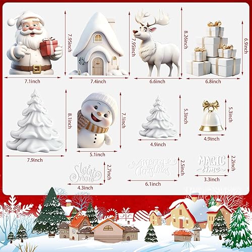 Miniatura 10 de CCINEE Adhesivo para ventana de Navidad, copos de nieve, Papá Noel, renos, para decoración navideña, 208 unidades